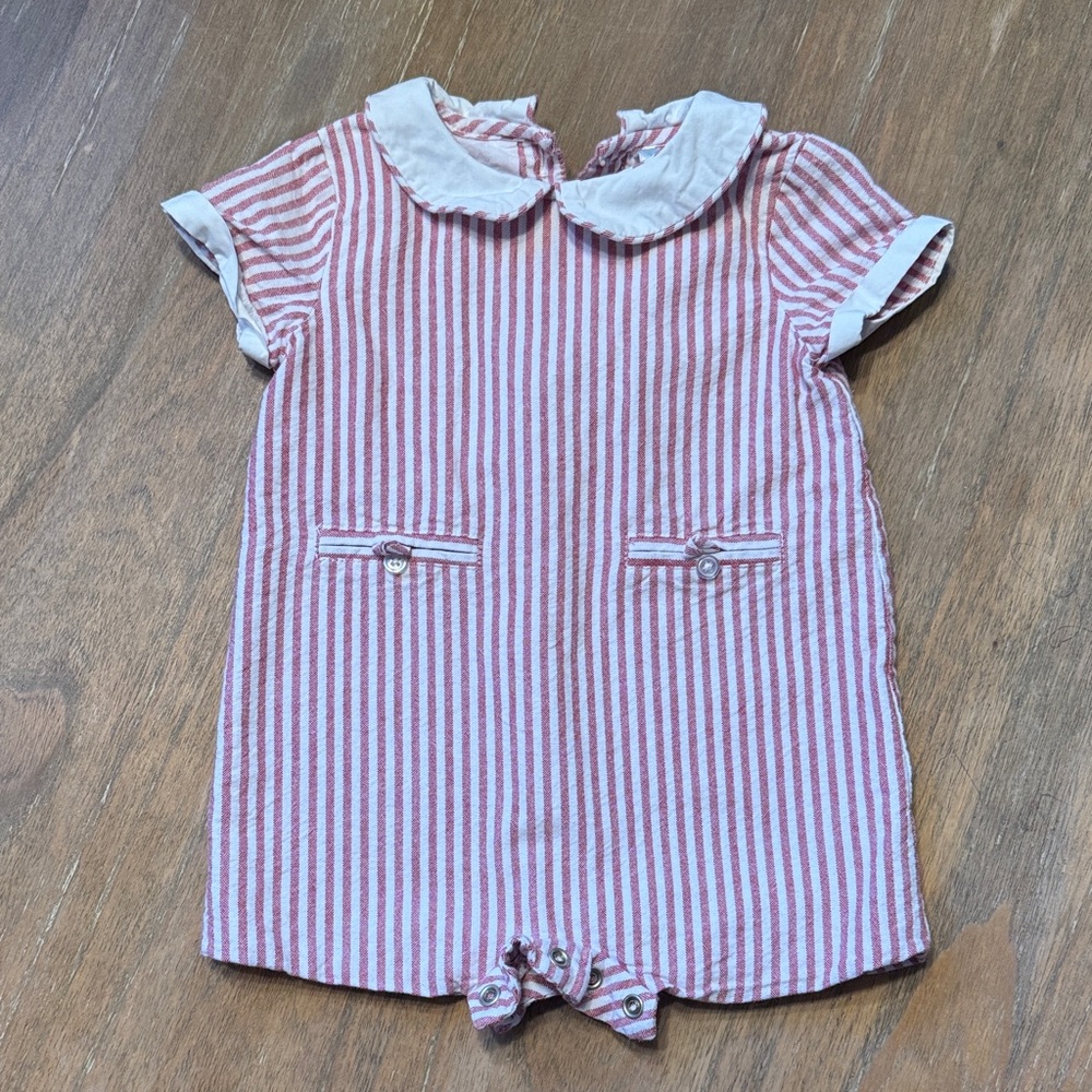 Edgehill Collection Red and White Baby Romper